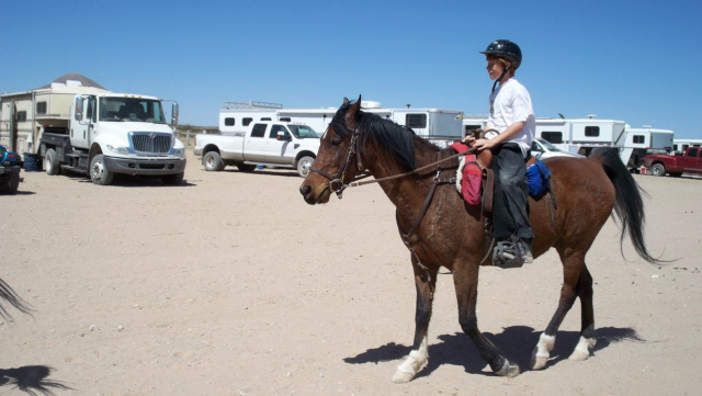 Obie Boon riding Khami at the Renegade Endurance Ride, El Paso, 2011, Top Ten LD